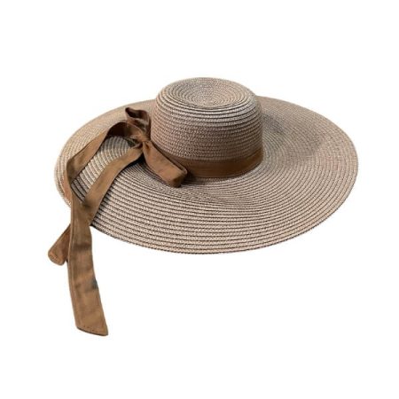 Mũ cói nữ MC8-H2 – Boater cổ điển viền xanh cho resort